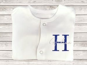 personalised initial sleepsuit picture